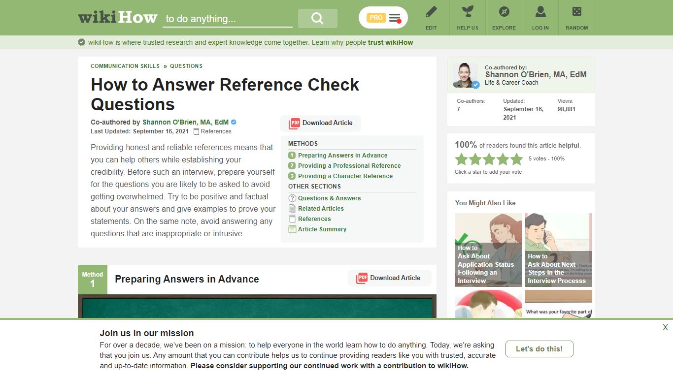 3 Ways to Answer Reference Check Questions - wikiHow